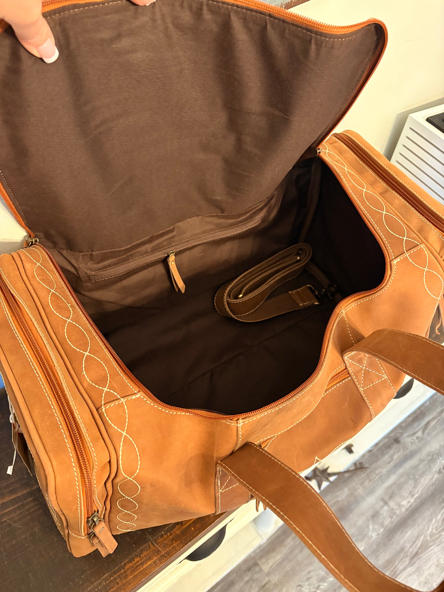 Boot Stitch Leather Duffle Bag