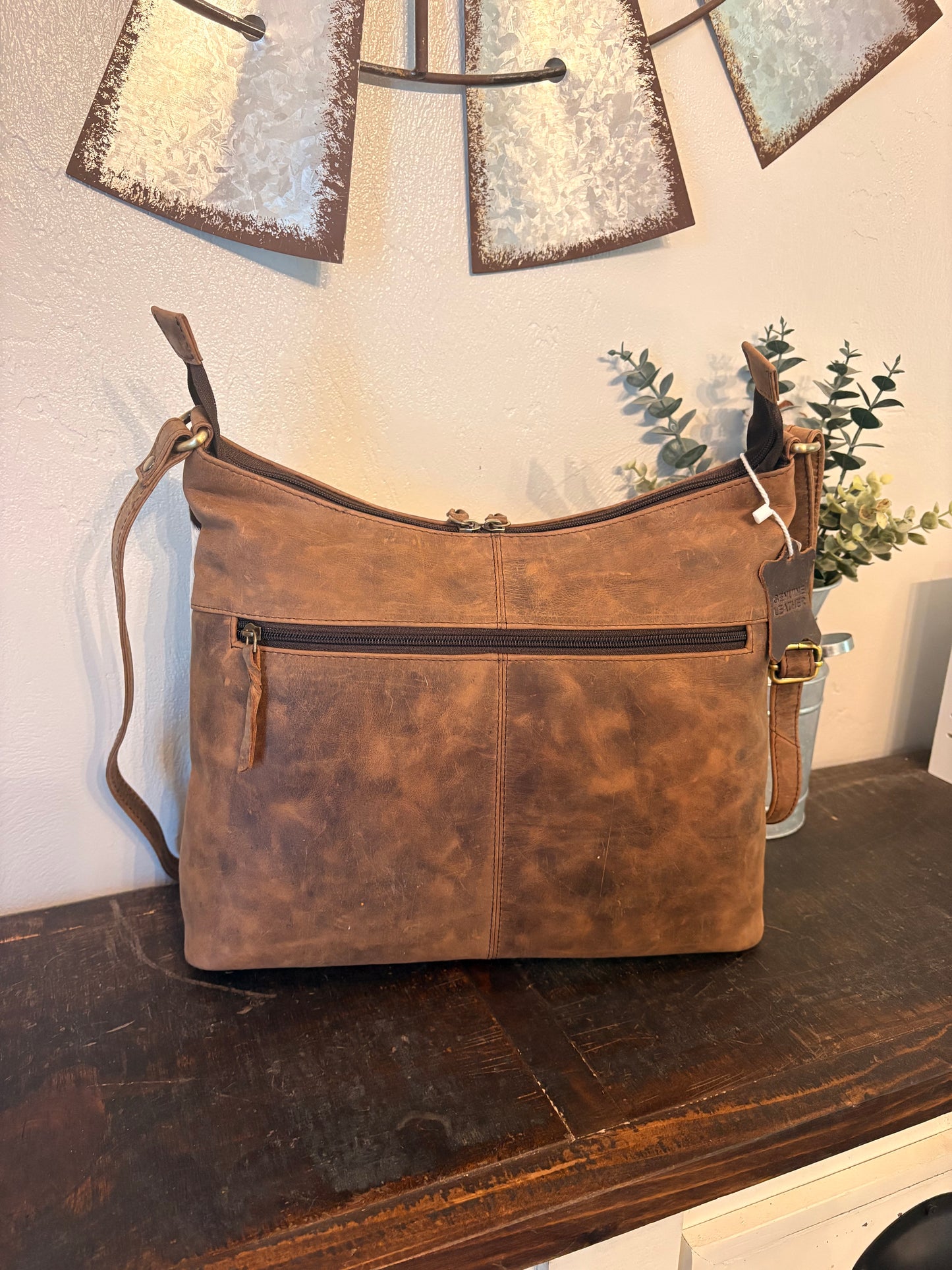 American Bison Leather and Cowhide Purse / Crossbody