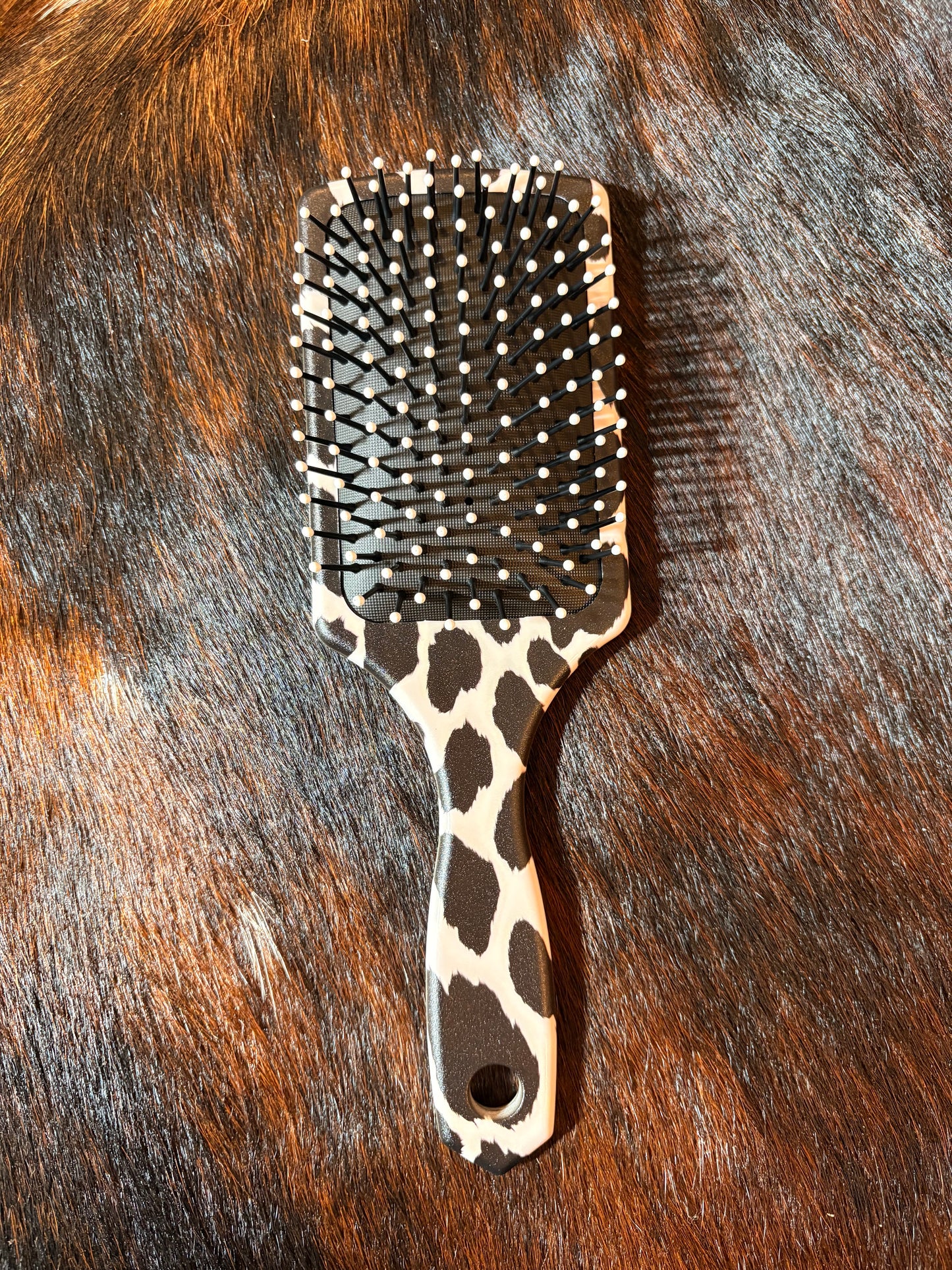 Cow Print Hair Brush