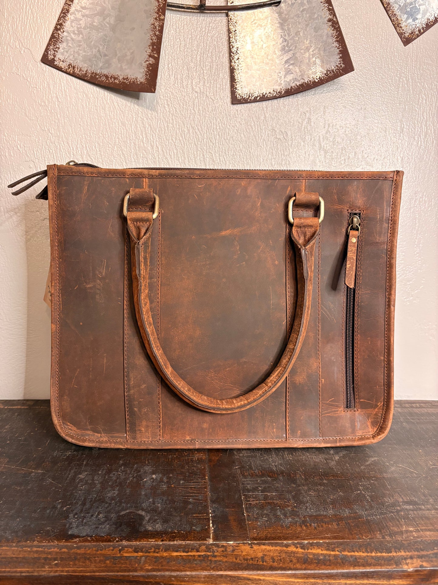 American Bison Cowhide and Leather Concealed Carry Purse