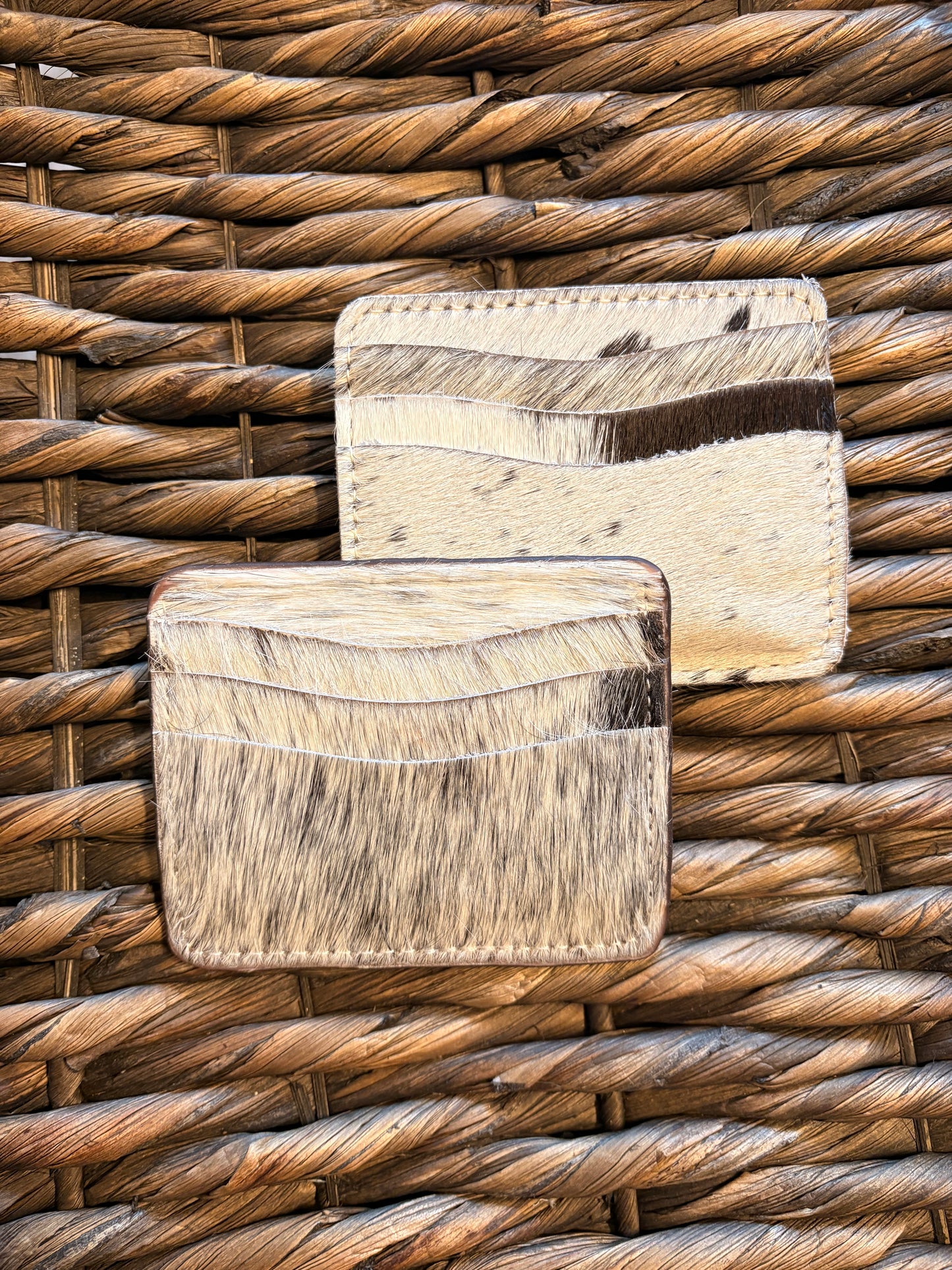 Black and White Cowhide Card Holder