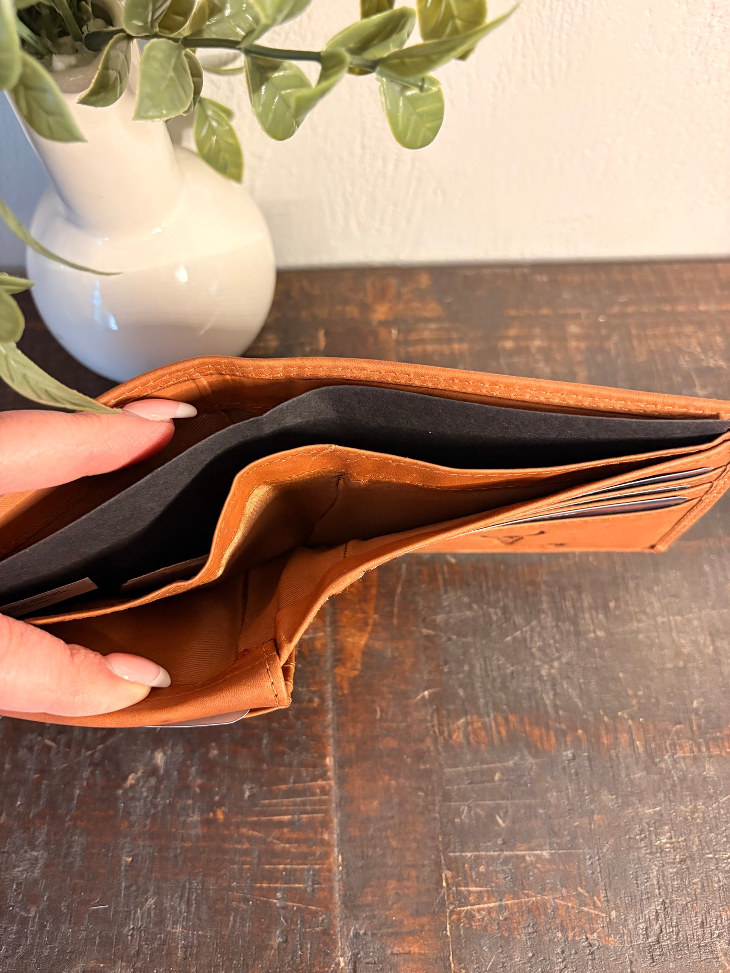 American Bison Leather Wallet with Semi Truck