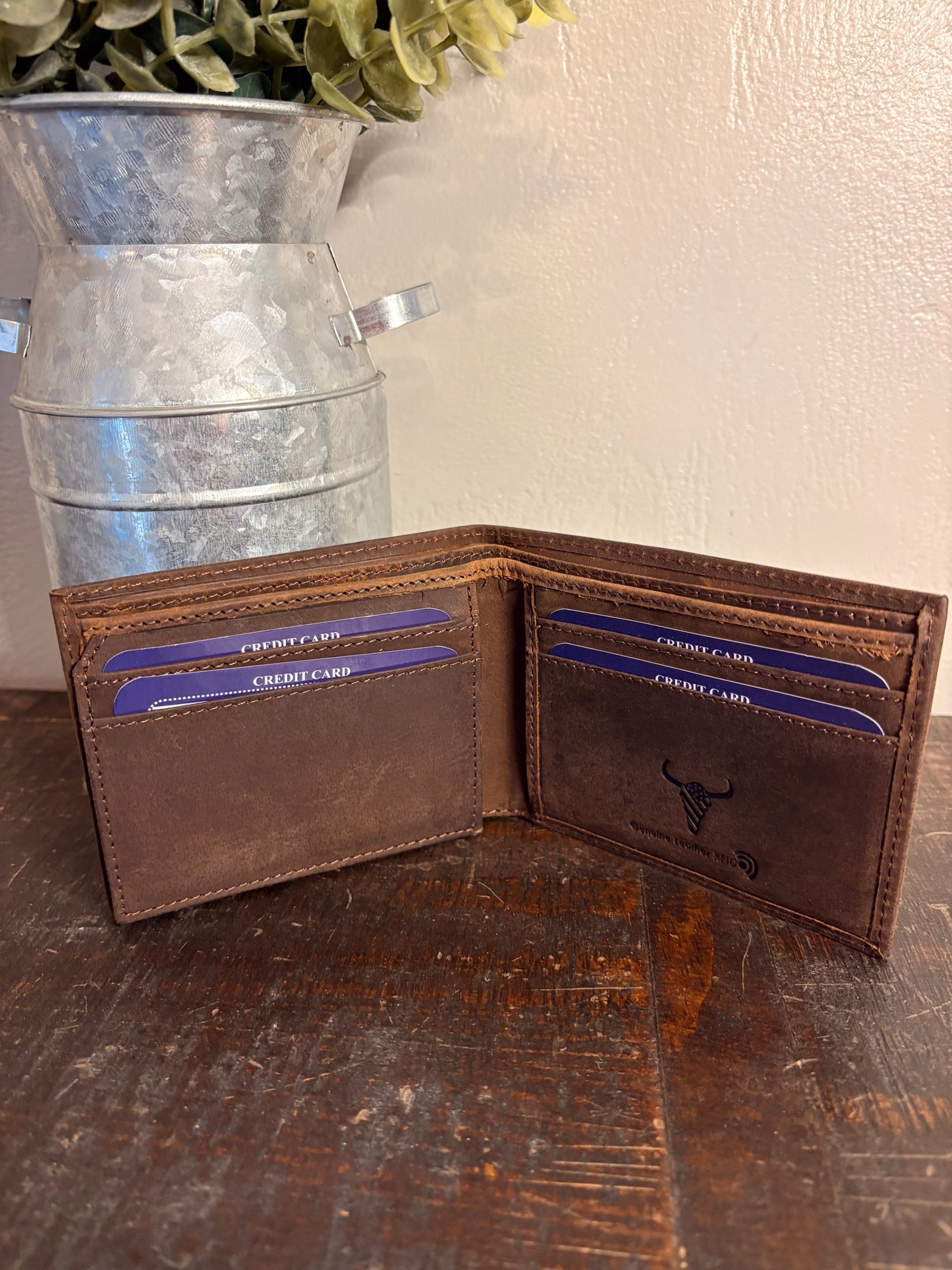 American Bison Brown Leather Wallet