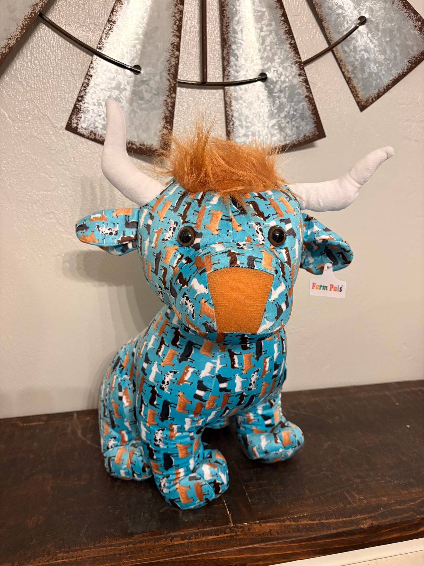 Blue Highland Cow Farm Pal