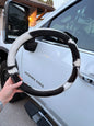 Black and White Cowhide Steering Wheel Cover