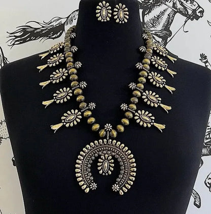 Golden Squash Blossom Necklace Set