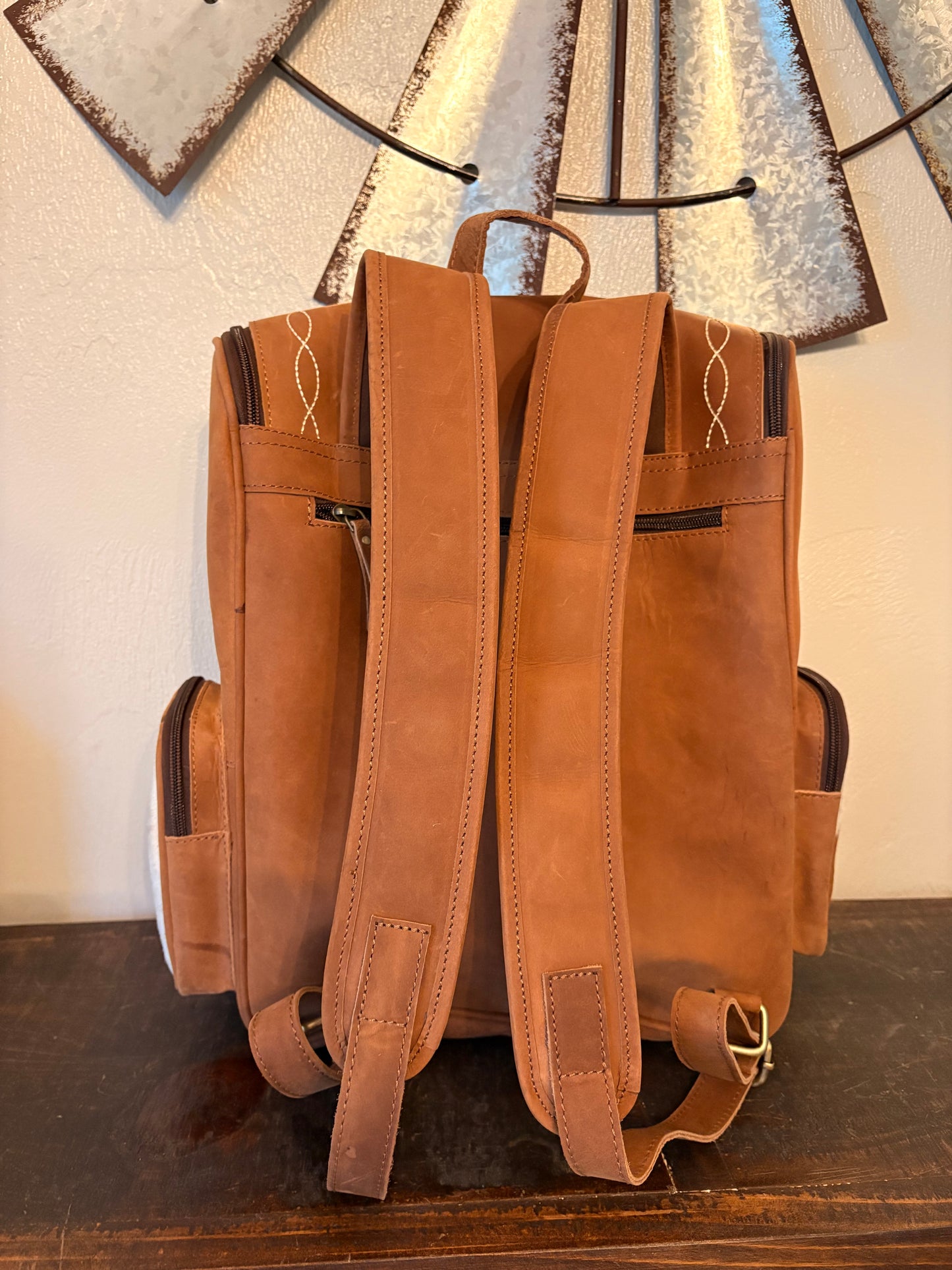 Boot Stitch & Cowhide Backpack