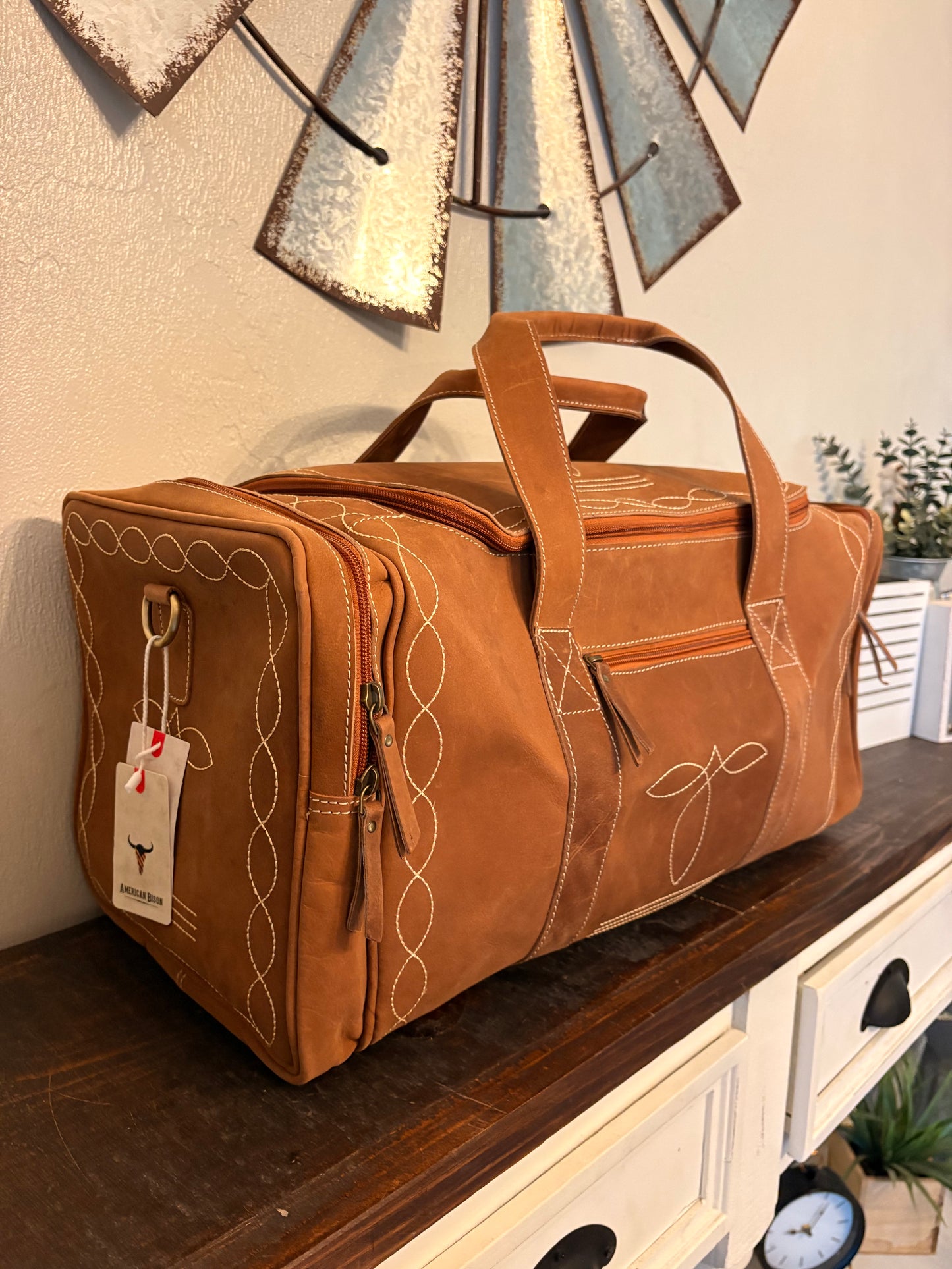 Boot Stitch Leather Duffle Bag