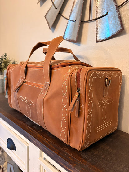 Boot Stitch Leather Duffle Bag