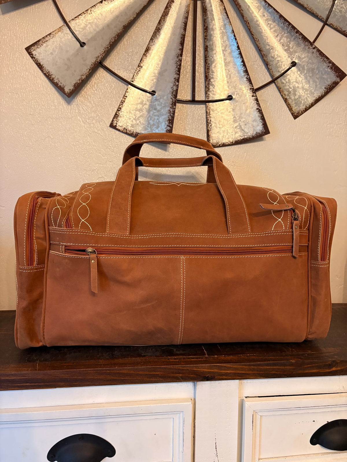 Boot Stitch Leather Duffle Bag