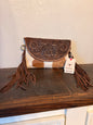 Brown Leather and Cowhide Crossbody
