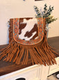 Tooled / Turquoise Leather Crossbody with Cowhide