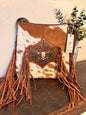 Brown Leather / Cowhide Purse with Longhorn