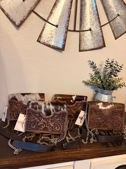 Small Cowhide Crossbody w/ Fringe