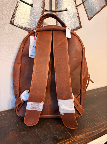 Leather American Bison Backpack