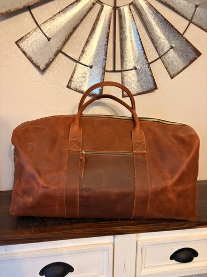 Leather American Bison Duffle Bag