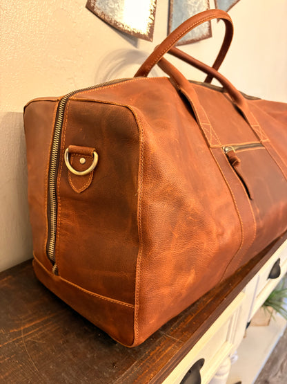 Leather American Bison Duffle Bag