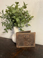 American Bison Leather Wallet with Deer Head
