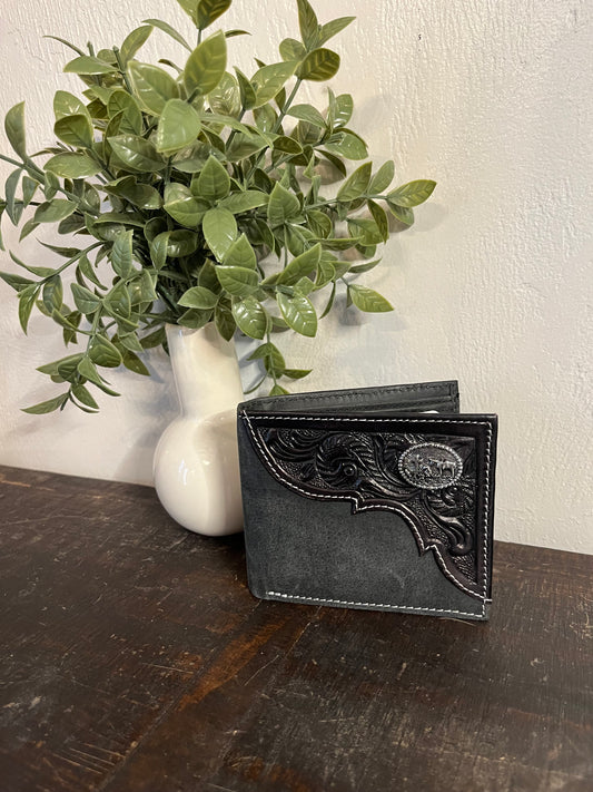 American Bison Black Leather w/ Tooling