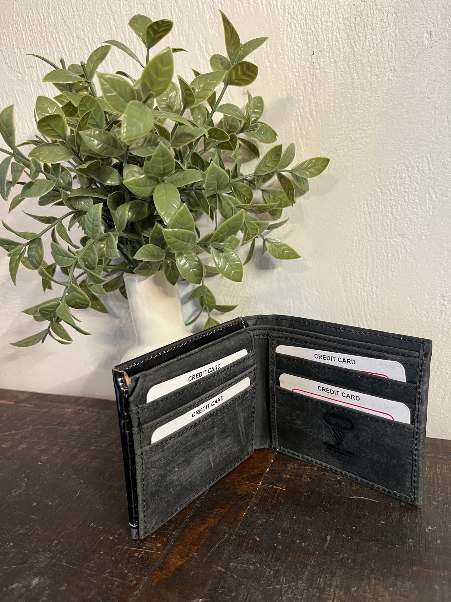 American Bison Black Leather w/ Tooling