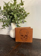 American Bison Leather Wallet with Skull