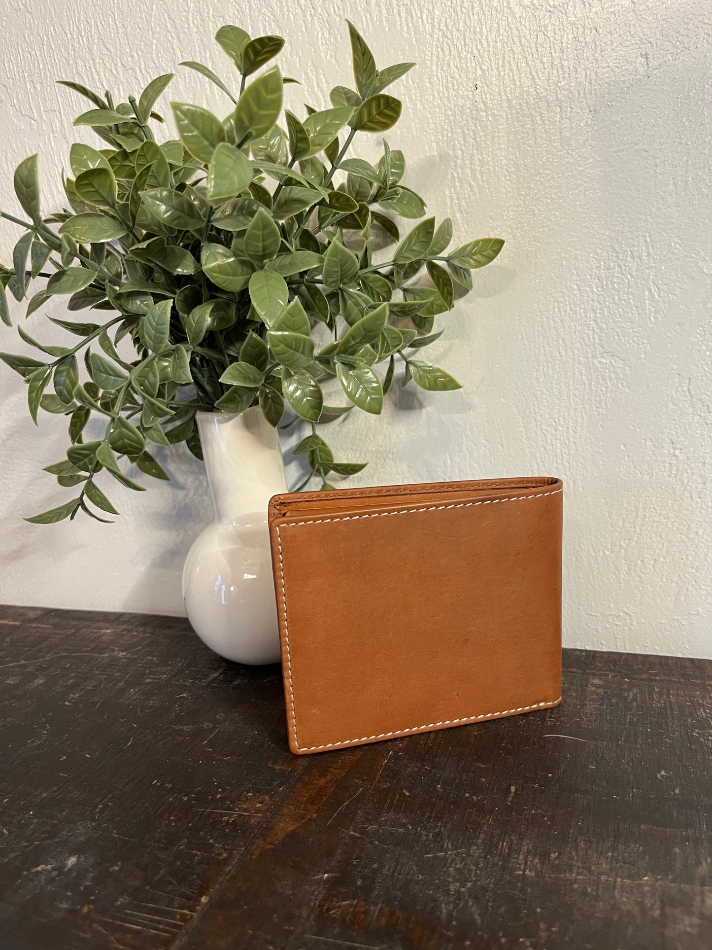 American Bison Leather Wallet with Skull
