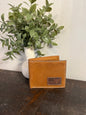 American Bison Leather Wallet with American Flag / Longhorn