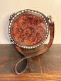 Tooled Canteen Crossbody with Cowhide