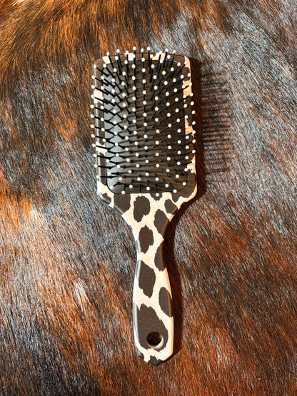 Cow Print Hair Brush