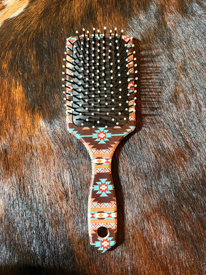 Brown Aztec Hair Brush