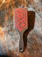 Black & Red Tooled Hair Brush