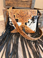 Black / White Cowhide & Tooled Leather Concealed Carry Crossbody