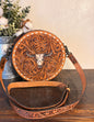 Tooled Leather / Longhorn Canteen Crossbody