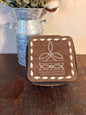 Dark Brown Suede Boot Stitch Jewelry Box