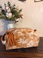 Tan & White Cowhide Cosmetic / Toiletry Bag