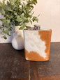 Brown & White Cowhide Flask