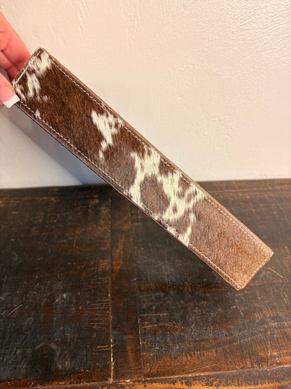 Brown & White Cowhide Ring Holder