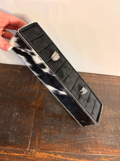 Black & White Cowhide Ring Holder