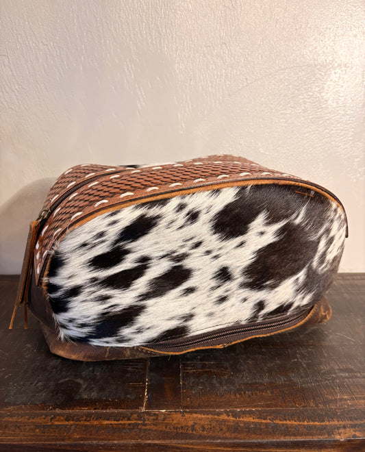 Cowhide & Leather Cosmetic / Toiletry Bag