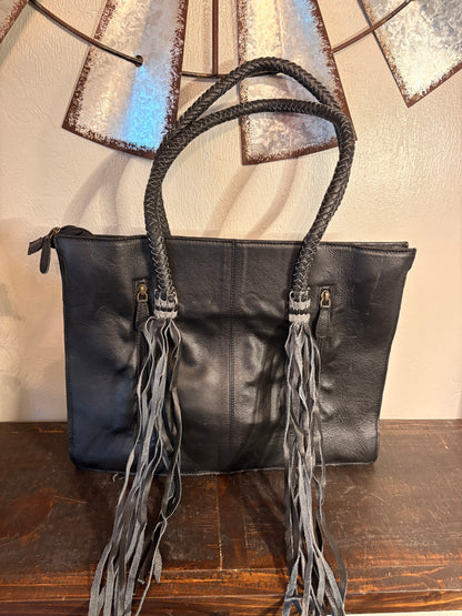 Tooled Leather and Cowhide Concealed Carry Purse