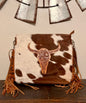 American Bison Cowhide / Tooled Longhorn Concealed Carry Crossbody