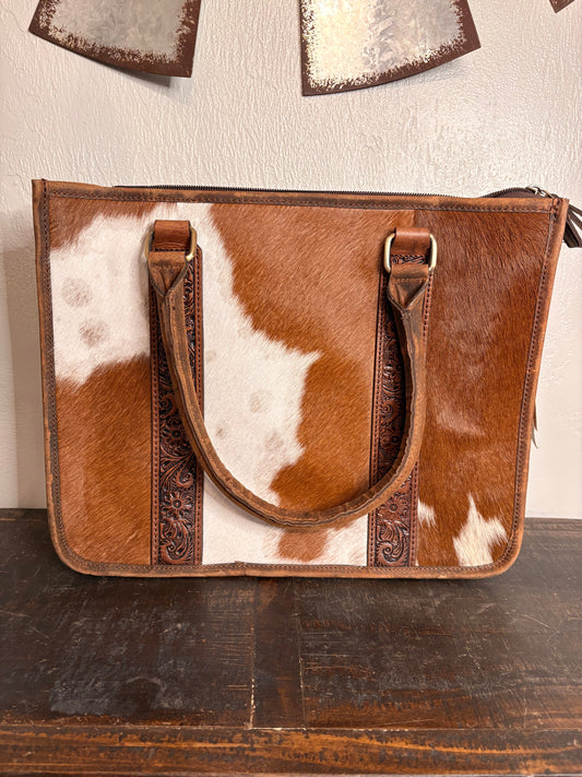 American Bison Cowhide and Leather Concealed Carry Purse