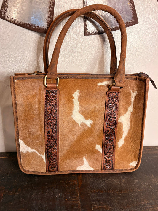 American Bison Cowhide and Leather Concealed Carry Purse