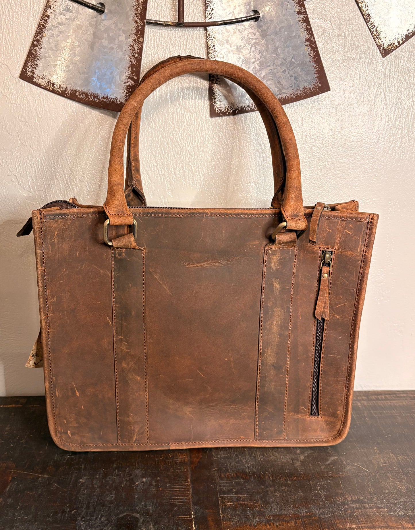 American Bison Cowhide and Leather Concealed Carry Purse