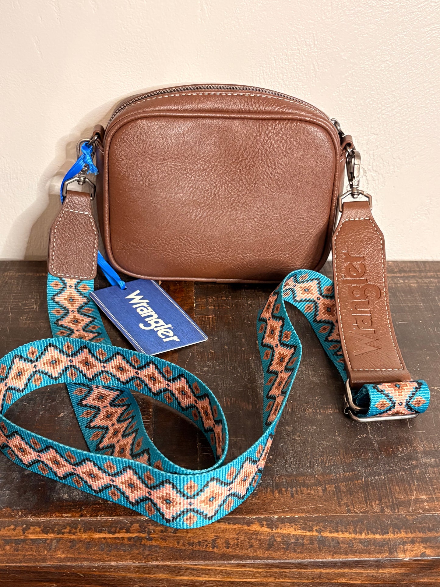 Wrangler Brown & Turquoise Aztec Mini Crossbody