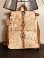 Tan Leather and Cowhide Concealed Backpack