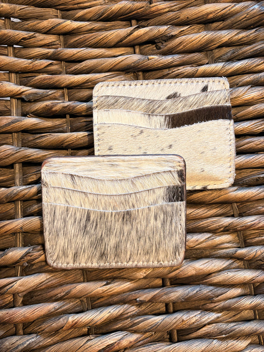 Black and White Cowhide Card Holder