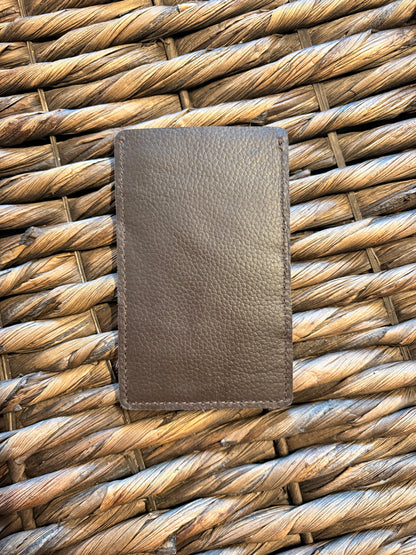 Brown Cowhide and Leather Card Holder