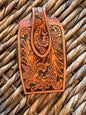 Tooled Leather Phone Holder Belt Clip