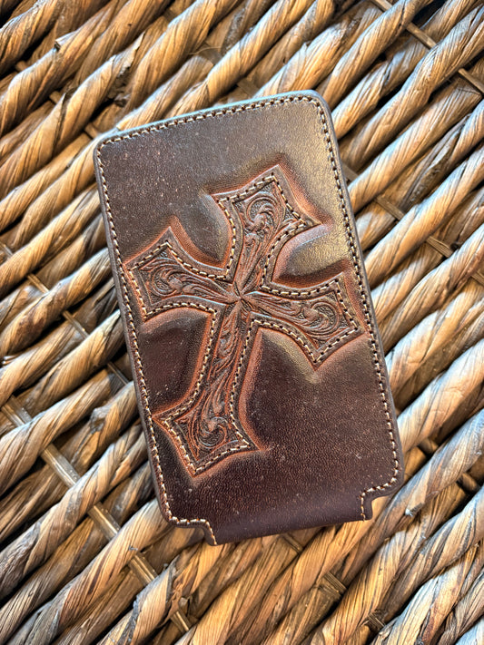 Leather Vintage Cross Phone Holder Belt Clip